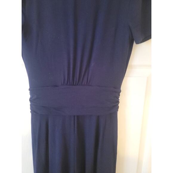 Boden Jumpsuit Womens SZ 4 Crop Wide Leg Stretch Navy Blue Jersey Knit - Picture 4 of 10